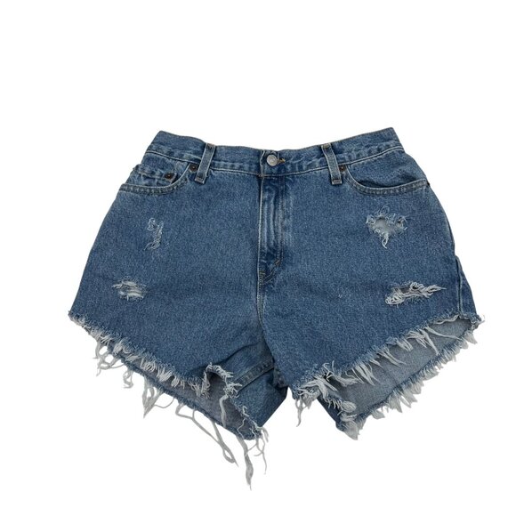 Levis 550 Relaxed Fit Vintage Cut-Off Jean Shorts Women's 28 waist High Rise - Picture 1 of 6